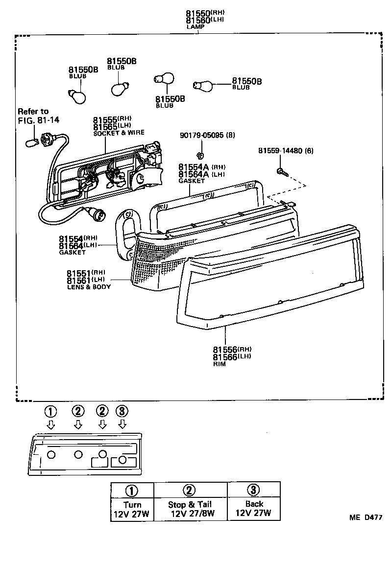 81565-14520 SOCKET & WIRE SUB-ASSY, REAR COMBINATION LAMP, LH product image