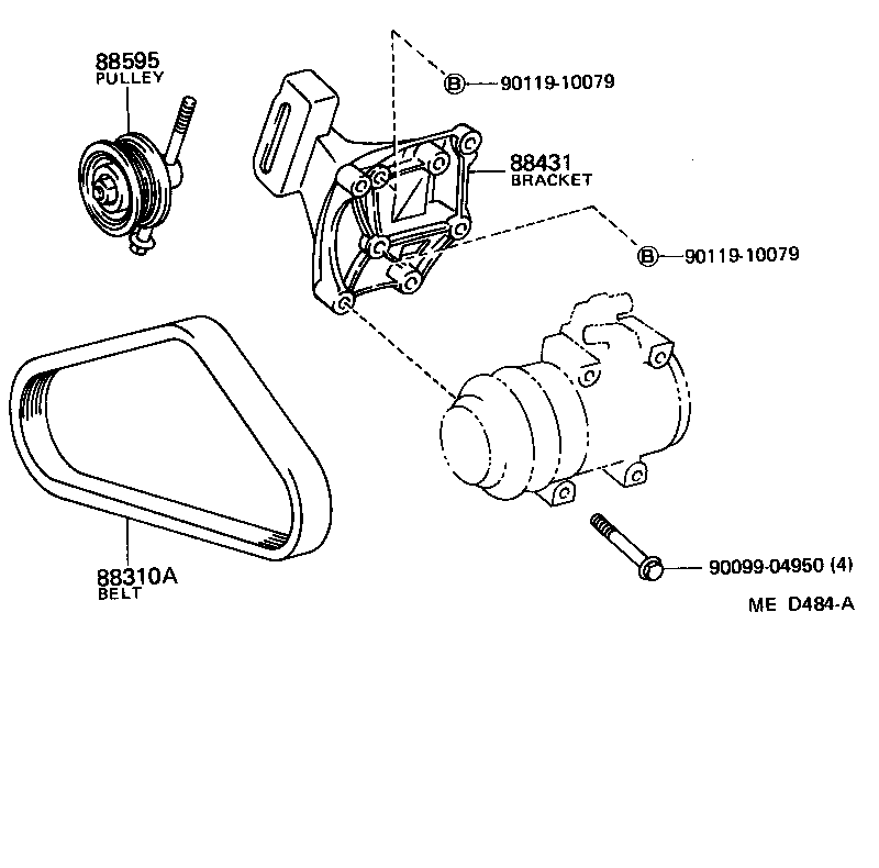 88434-20150 BRACKET, COMPRESSOR MOUNTING, NO.2 product image