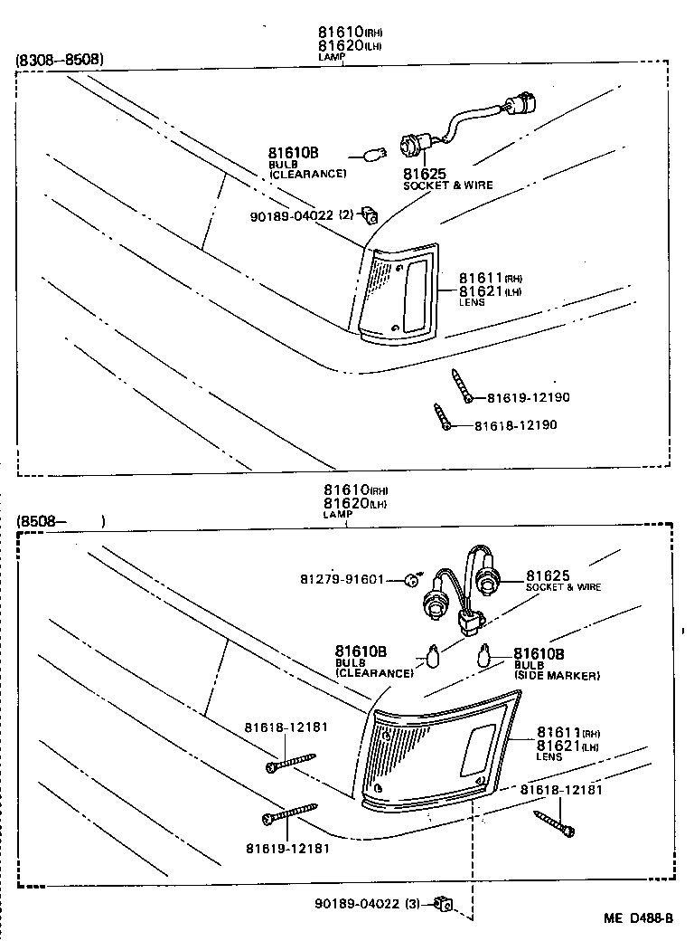 Toyota 81610-12191 LAMP ASSY, PARKING & CLEARANCE, RH