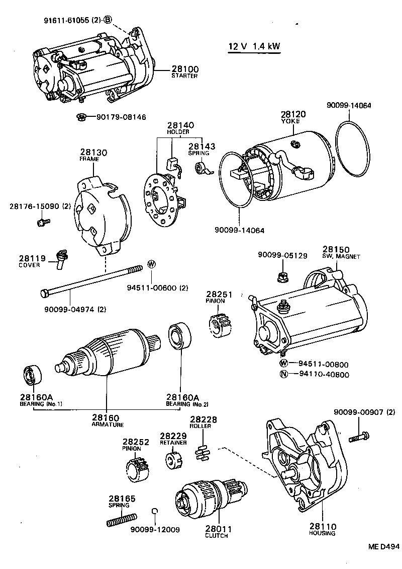 28100-72090 STARTER ASSY product image