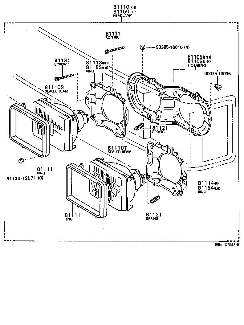 Toyota 81150-28051 HEADLAMP ASSY, LH