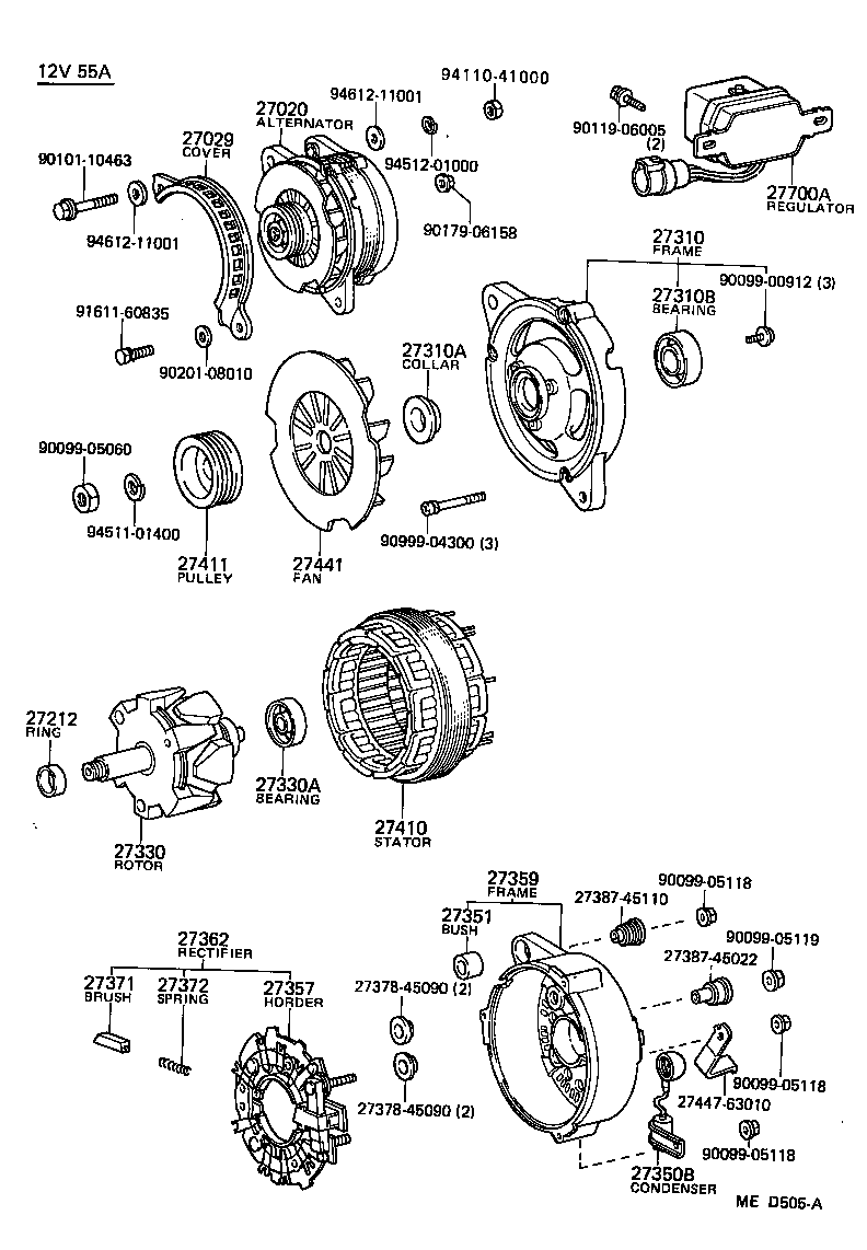 27310-63010 FRAME ASSY, DRIVE END, ALTERNATOR product image