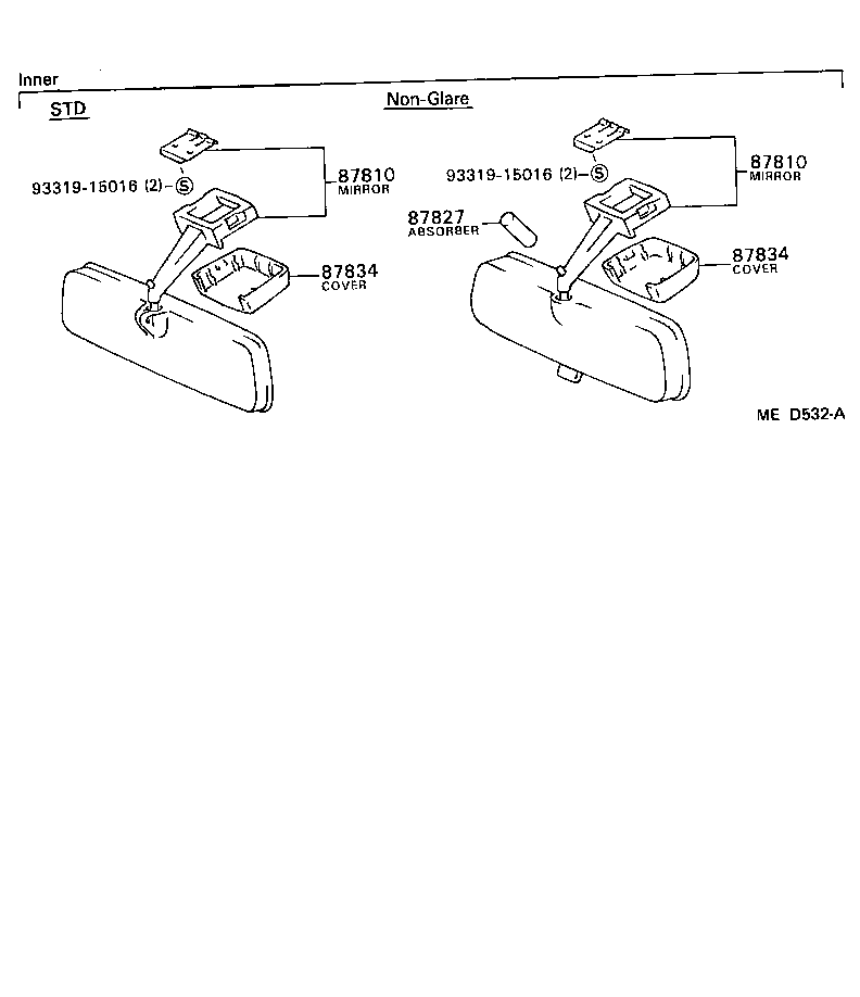 87910-12890 MIRROR ASSY, OUTER REAR VIEW, RH product image