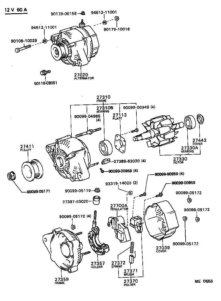 27310-54070 FRAME ASSY, DRIVE END, ALTERNATOR product image