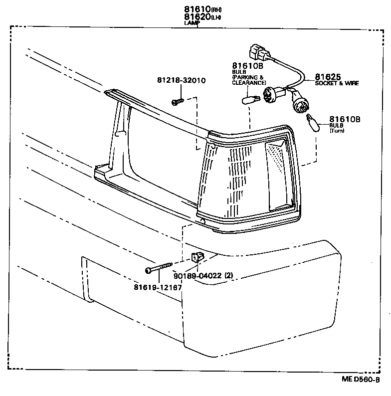 81610-19355 LAMP ASSY, PARKING & CLEARANCE, RH product image