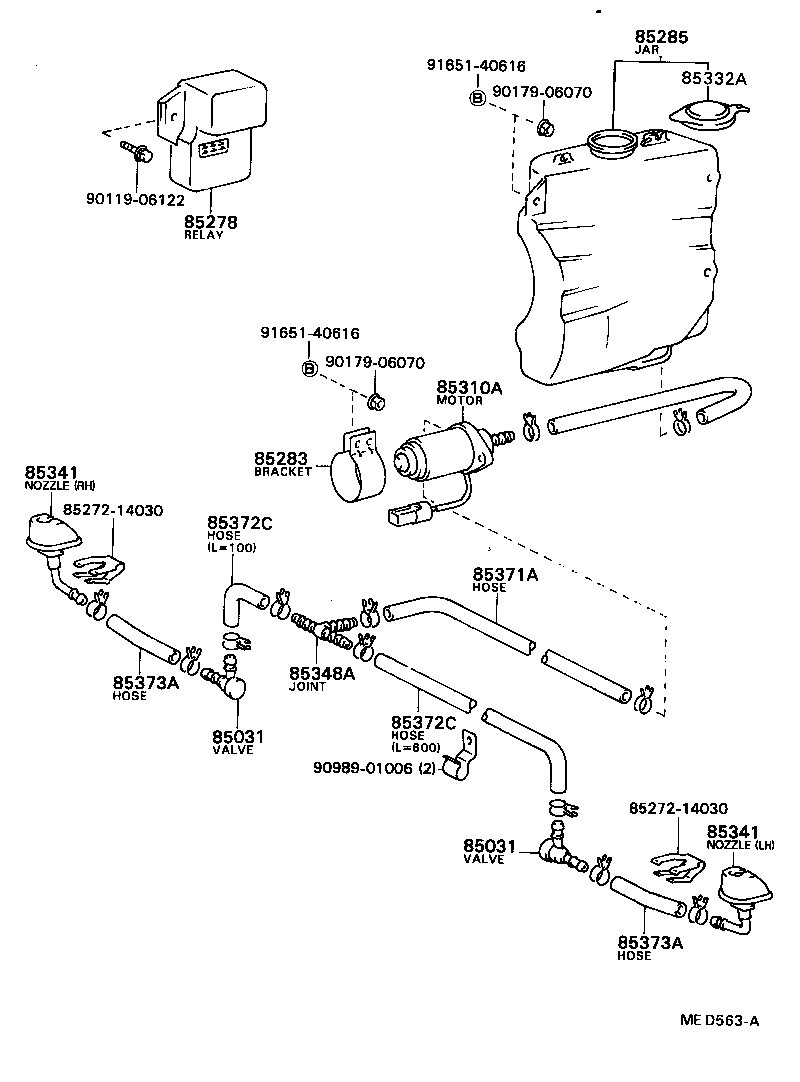 85374-32010 HOSE, HEADLAMP CLEANER WASHER (FROM JOINT TO VALVE) product image
