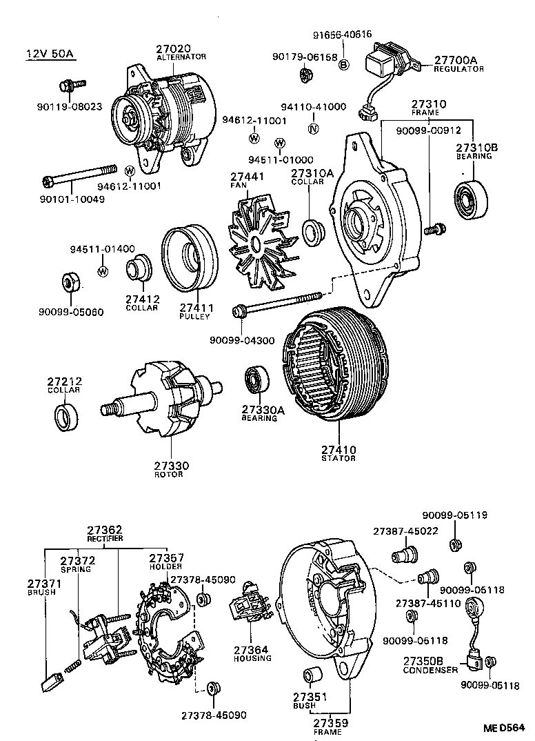27060-34030 ALTERNATOR ASSY product image