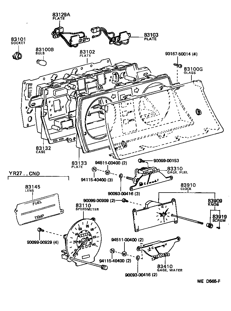 Toyota 83132-28210 CASE, COMBINATION METER