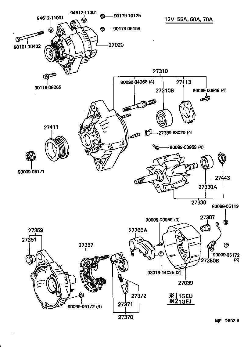 27310-70090 FRAME ASSY, DRIVE END, ALTERNATOR product image