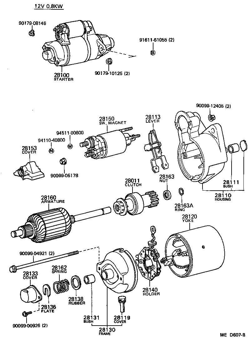 28130-72040 FRAME ASSY, STARTER COMMUTATOR END product image