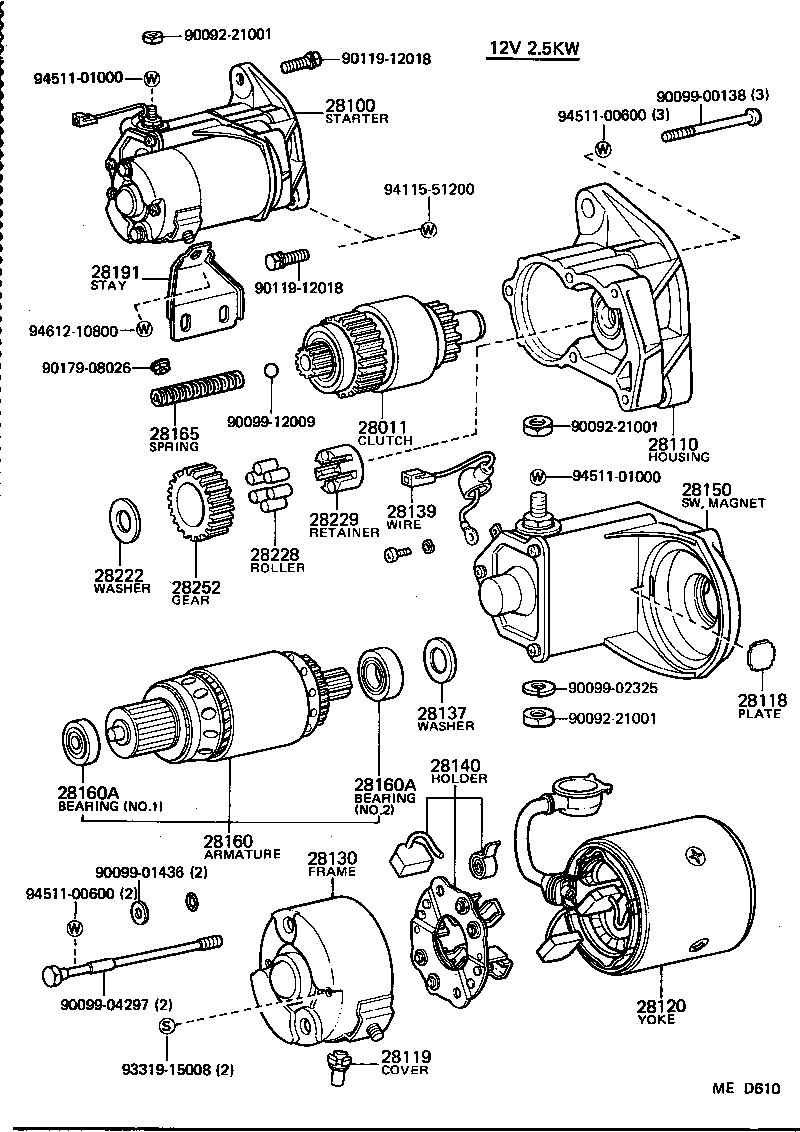 28130-72040 FRAME ASSY, STARTER COMMUTATOR END product image