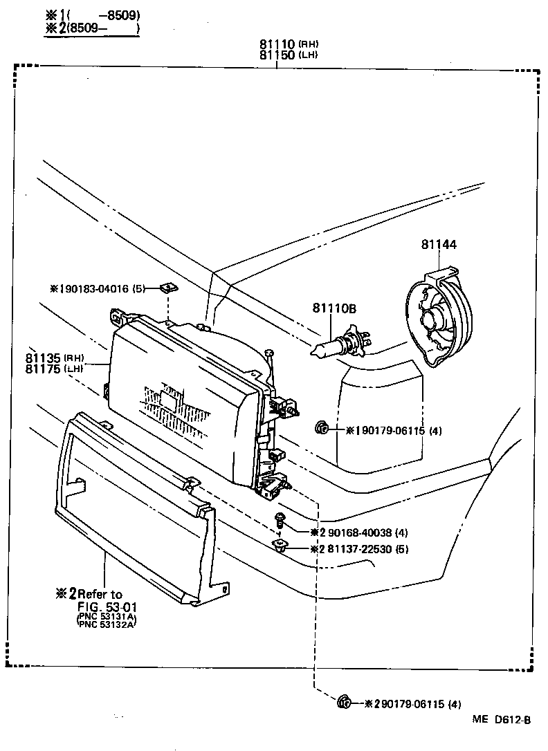 81150-80353 HEADLAMP ASSY, LH product image