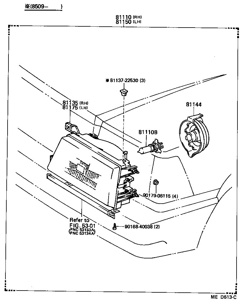 81150-80352 HEADLAMP ASSY, LH product image