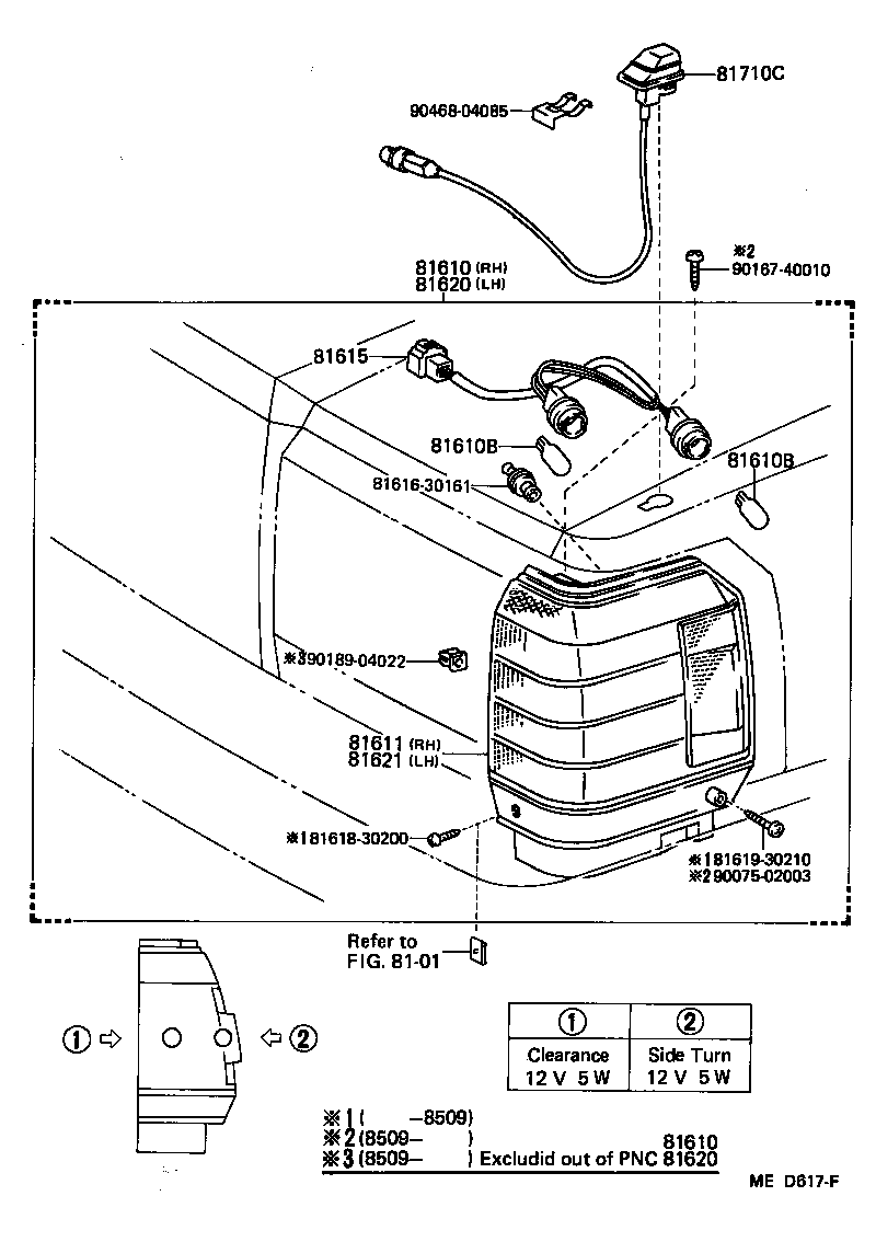 81615-30210 SOCKET AND WIRE, CLEARANCE LAMP product image