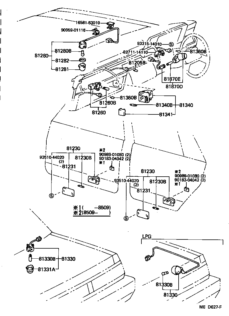 81870-30020 LAMP ASSY, KEY CYLINDER product image