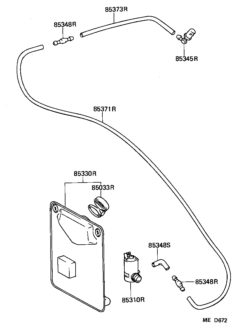 85035-91702 NOZZLE, REAR WASHER product image