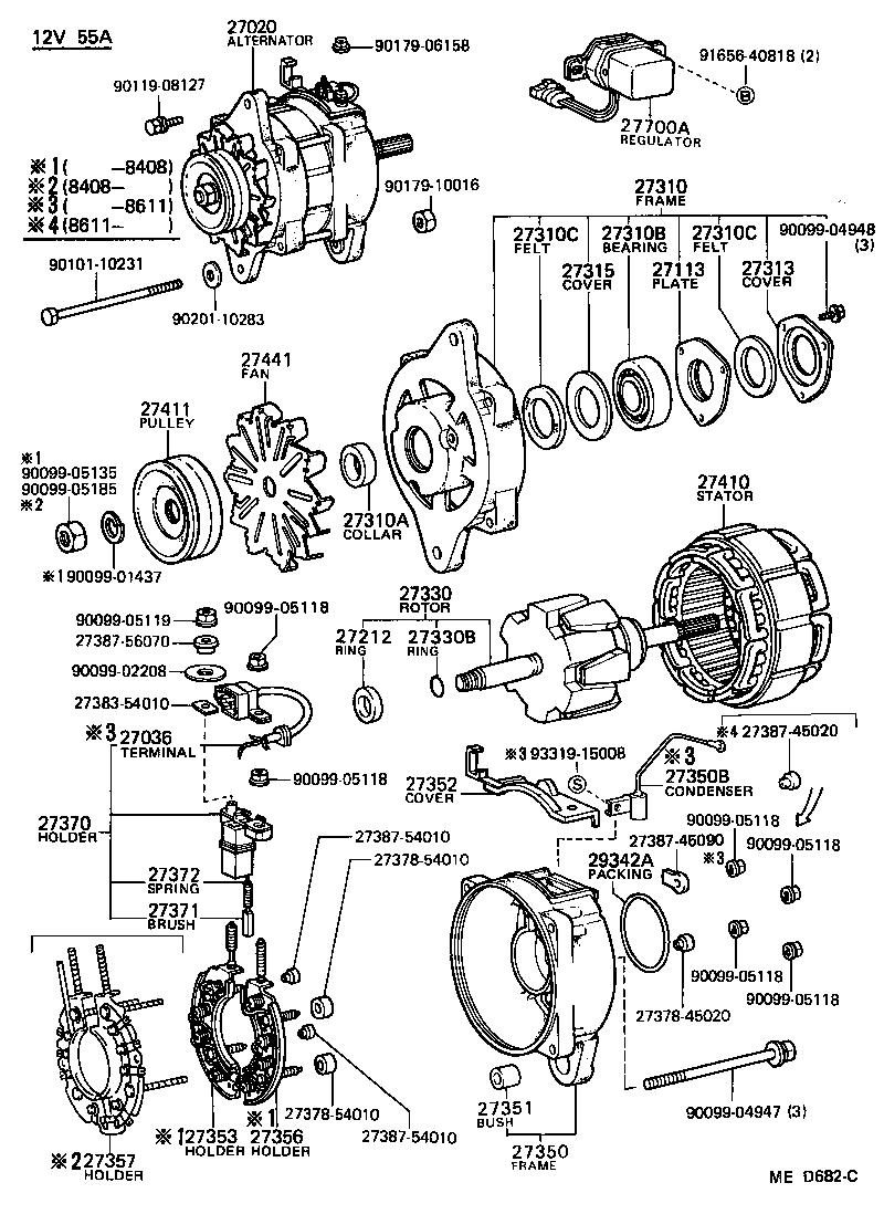 27310-43080 FRAME ASSY, DRIVE END, ALTERNATOR product image