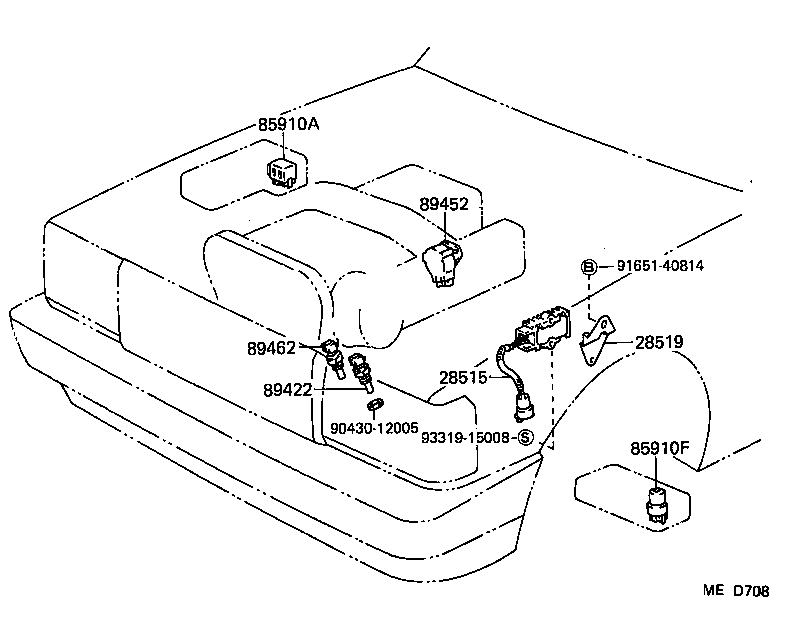 89568-30100 BRACKET, FUEL INJECTION COMPUTER product image