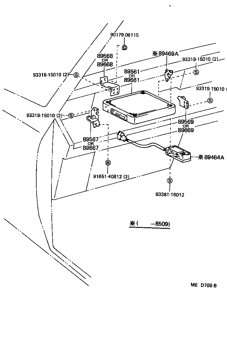 89568-30100 BRACKET, FUEL INJECTION COMPUTER product image
