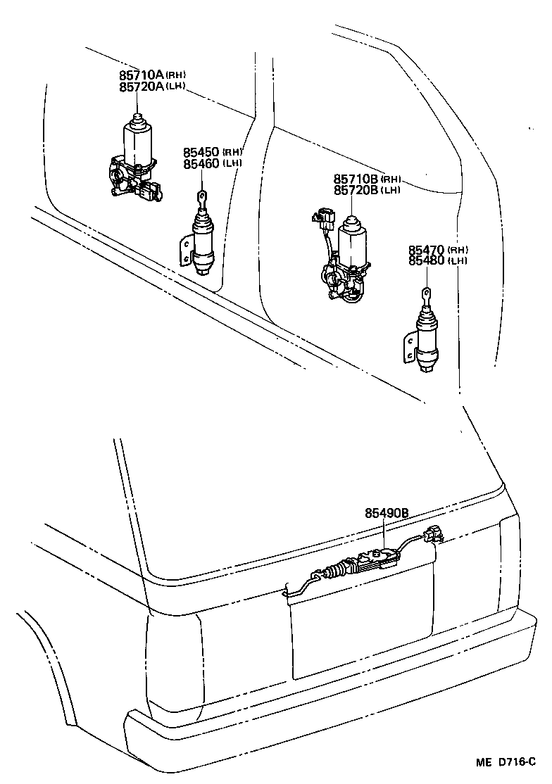 85710-30170 MOTOR ASSY, POWER WINDOW REGULATOR, REAR RH product image