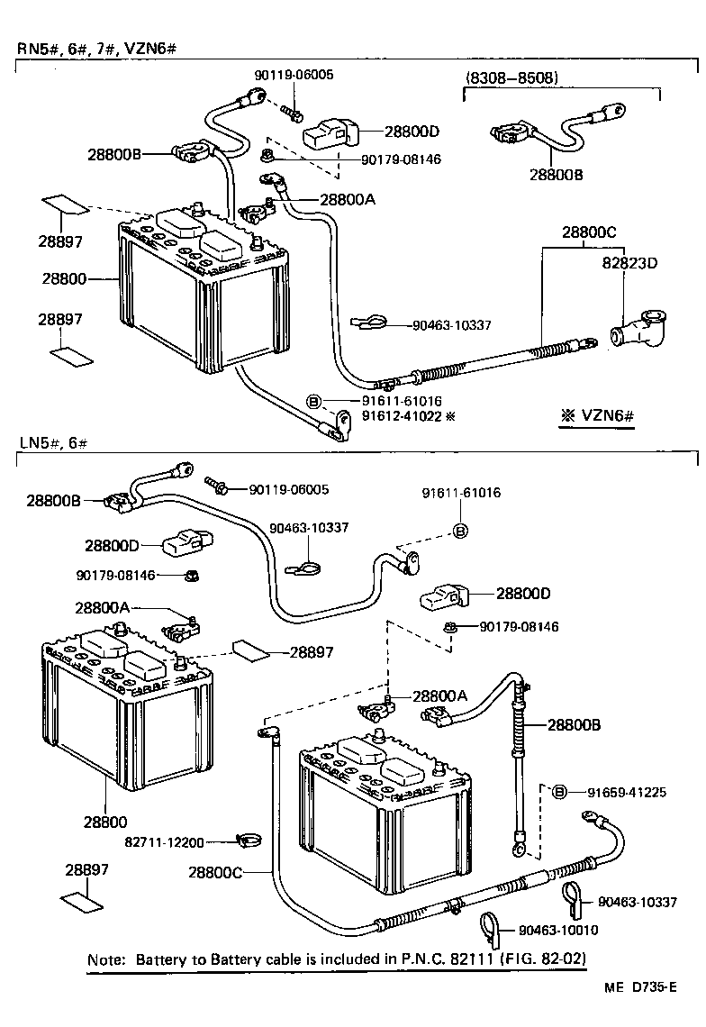 Toyota 90982-01426 CABLE, BATTERY TO STARTER(FOR BATTERY TO MAIN SWITCH)