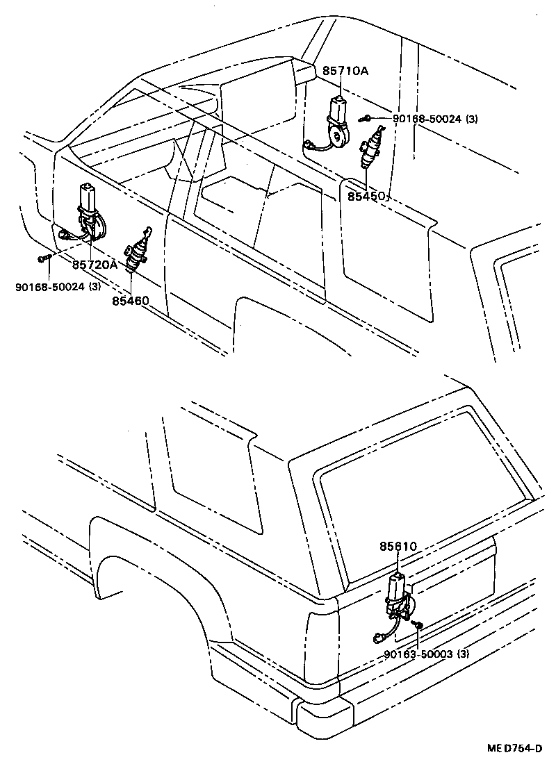 Toyota 85720-89101 MOTOR ASSY, POWER WINDOW REGULATOR, FRONT LH