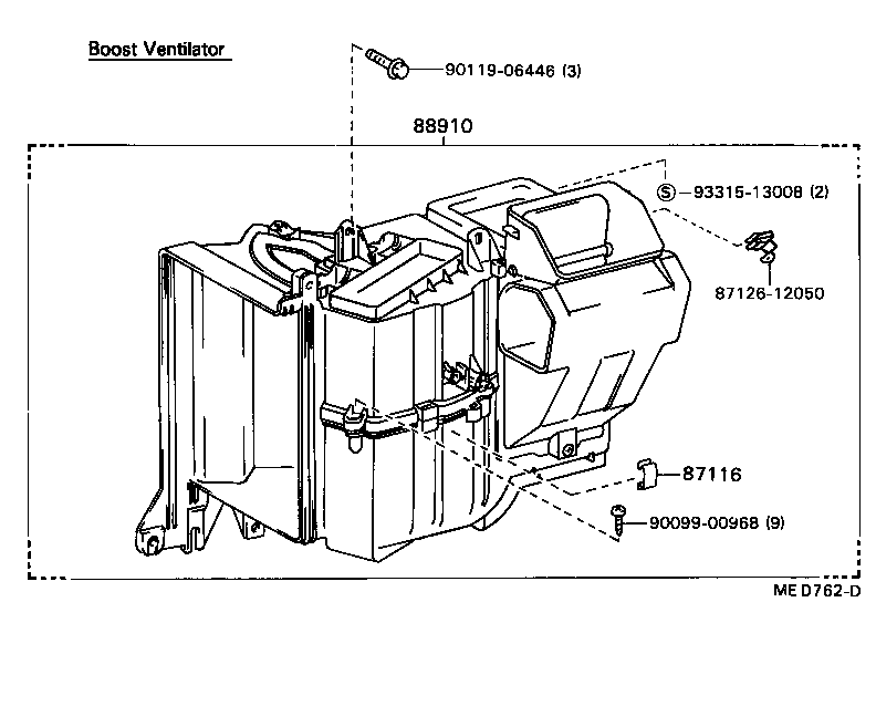 87130-89112 BLOWER ASSY, HEATER, FRONT product image
