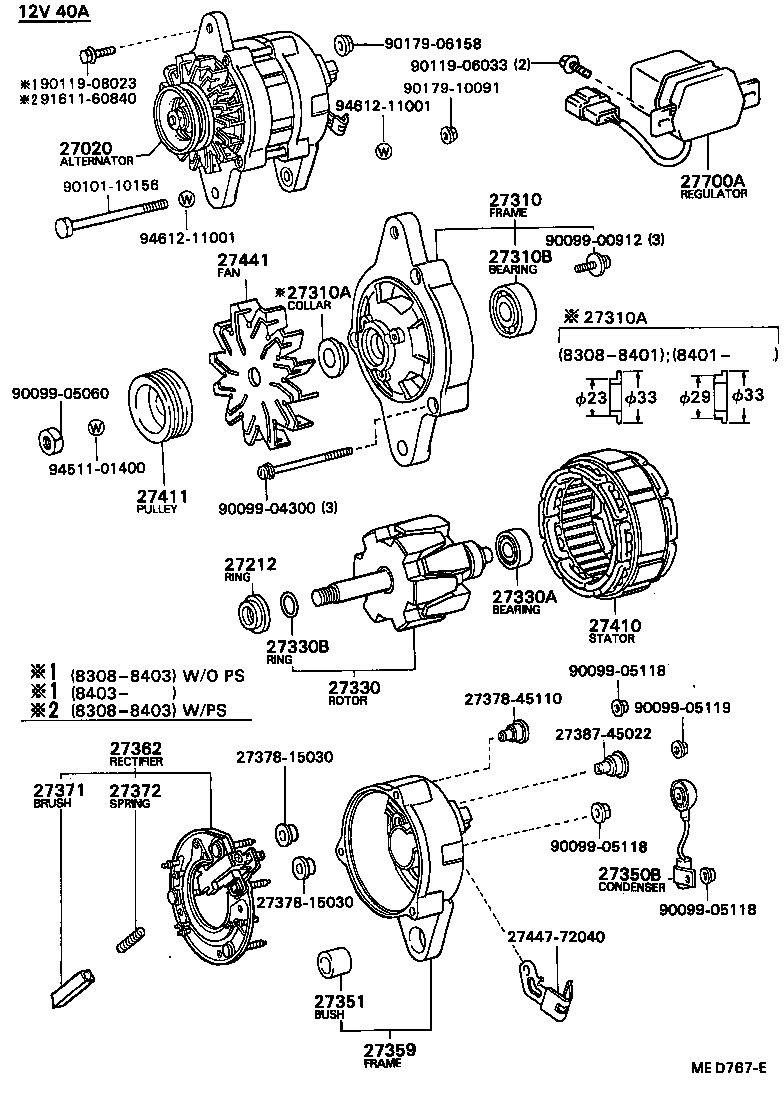 27060-72062 ALTERNATOR ASSY product image