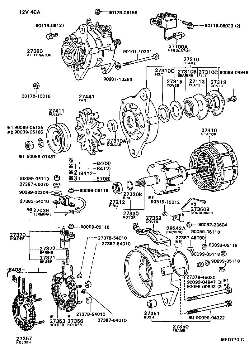 27060-72062 ALTERNATOR ASSY product image