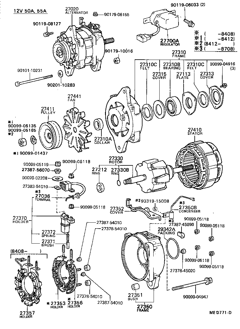 27060-72062 ALTERNATOR ASSY product image