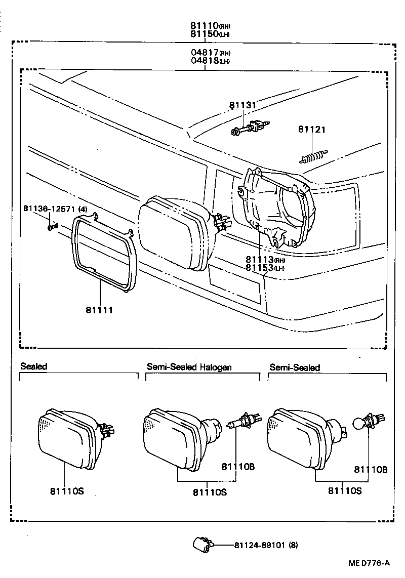 81110-80366 HEADLAMP ASSY, RH product image