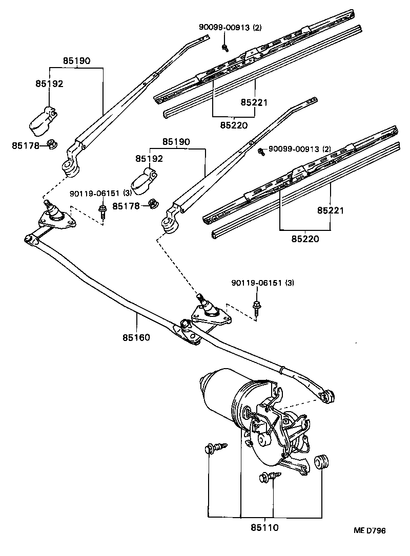 85192-89130 COVER, WINDSHIELD WIPER ARM product image