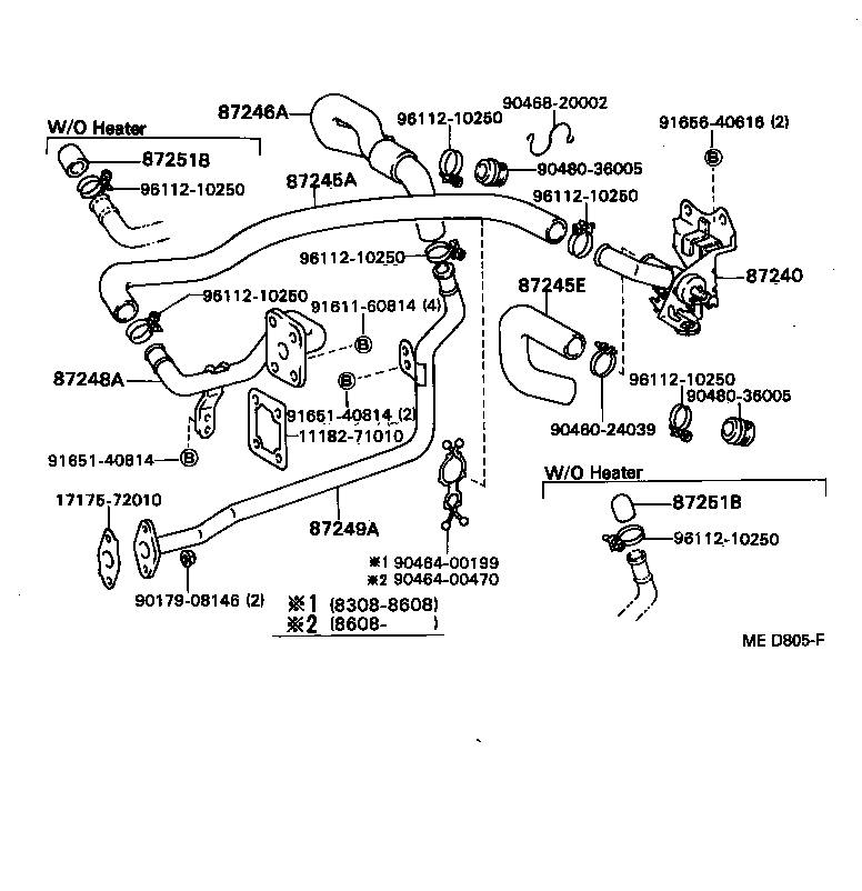 87245-89153 HOSE, HEATER WATER, OUTLET A product image