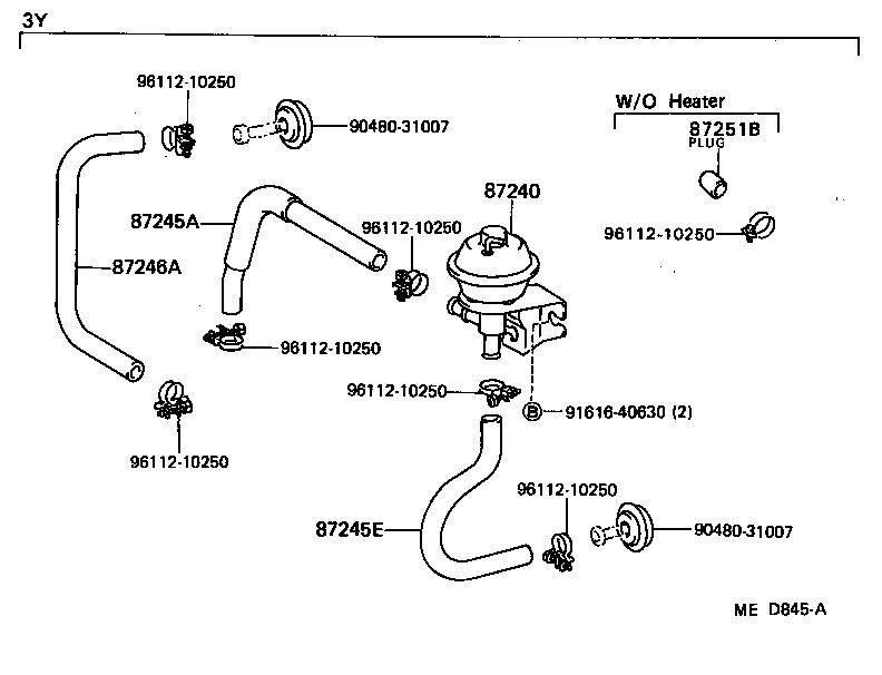 87240-30420 VALVE ASSY, HEATER WATER product image