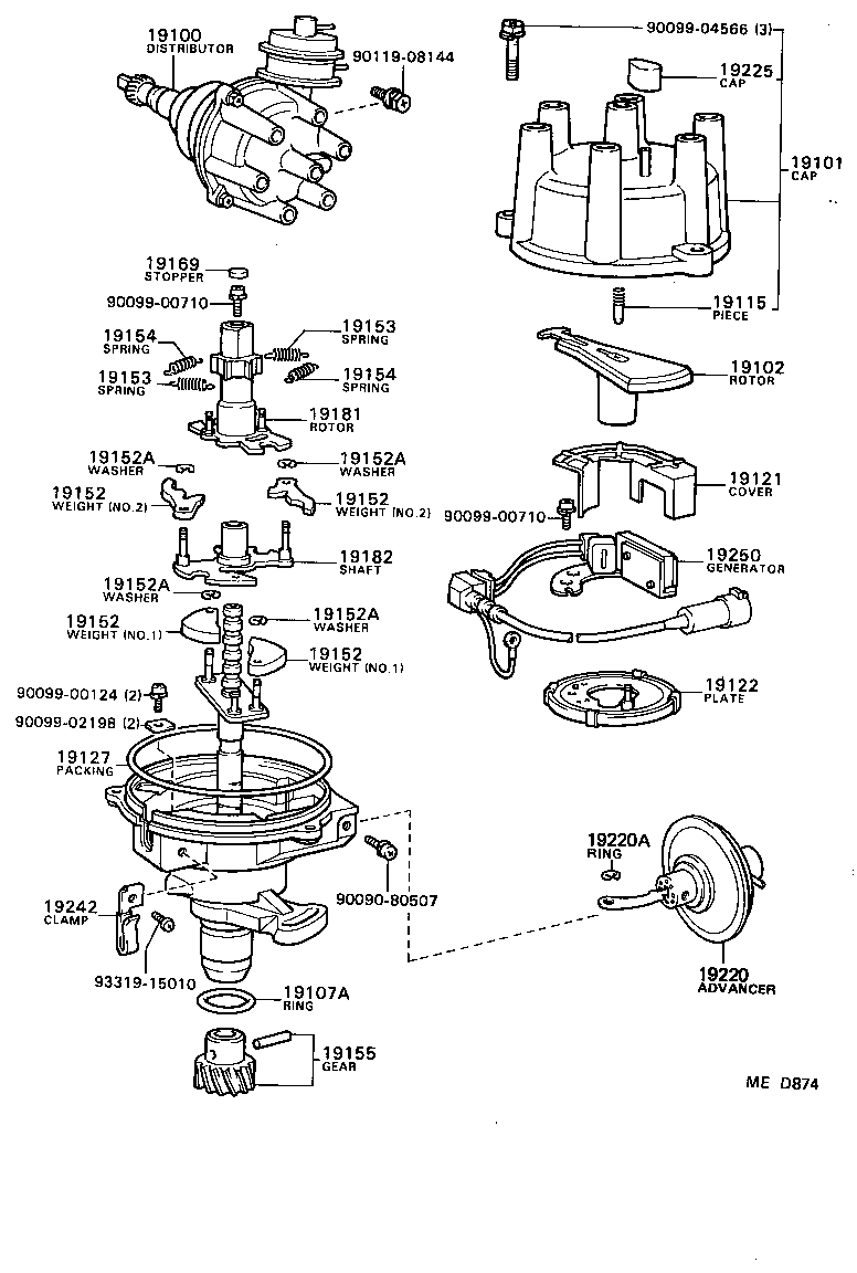 19106-18030 CAM SUB-ASSY, DISTRIBUTOR product image
