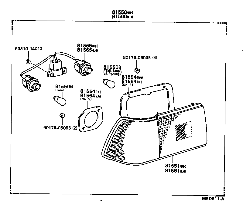 81550-80202 LAMP ASSY, REAR COMBINATION, RH product image