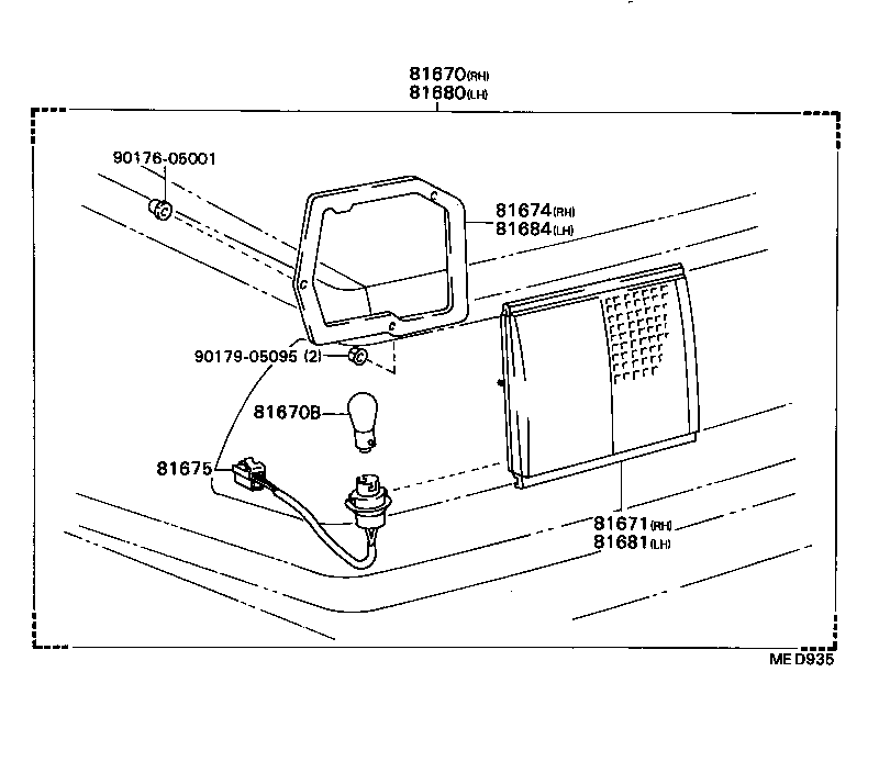 81672-20050 GASKET, BACK-UP LAMP LENS, RH product image