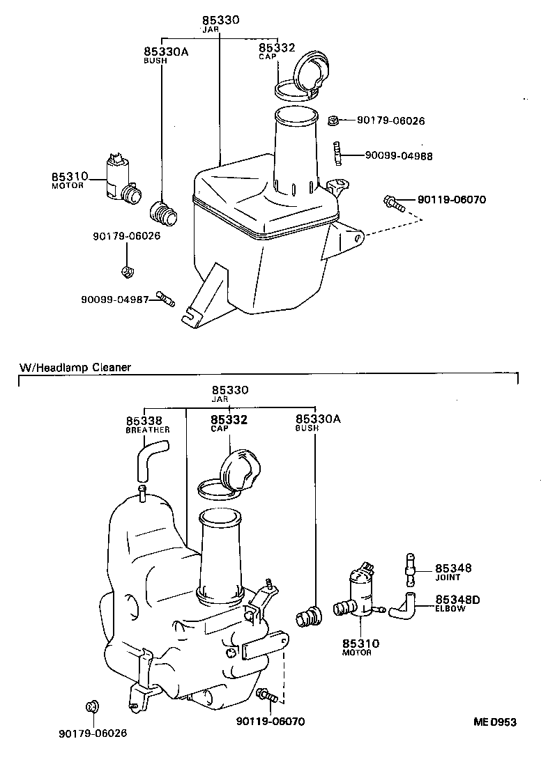 85035-20140 NOZZLE, WINDSHIELD WASHER product image