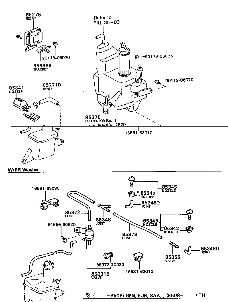 85276-20040 RELAY ASSY, HEADLAMP CLEANER CONTROL product image
