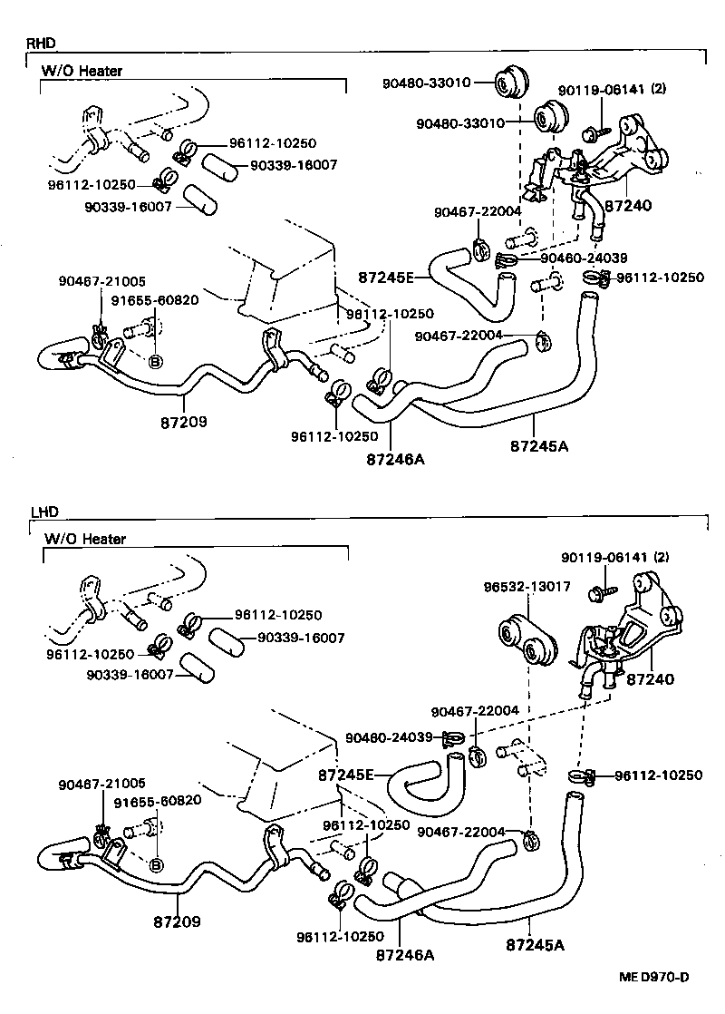87245-20650 HOSE, HEATER WATER, OUTLET A product image