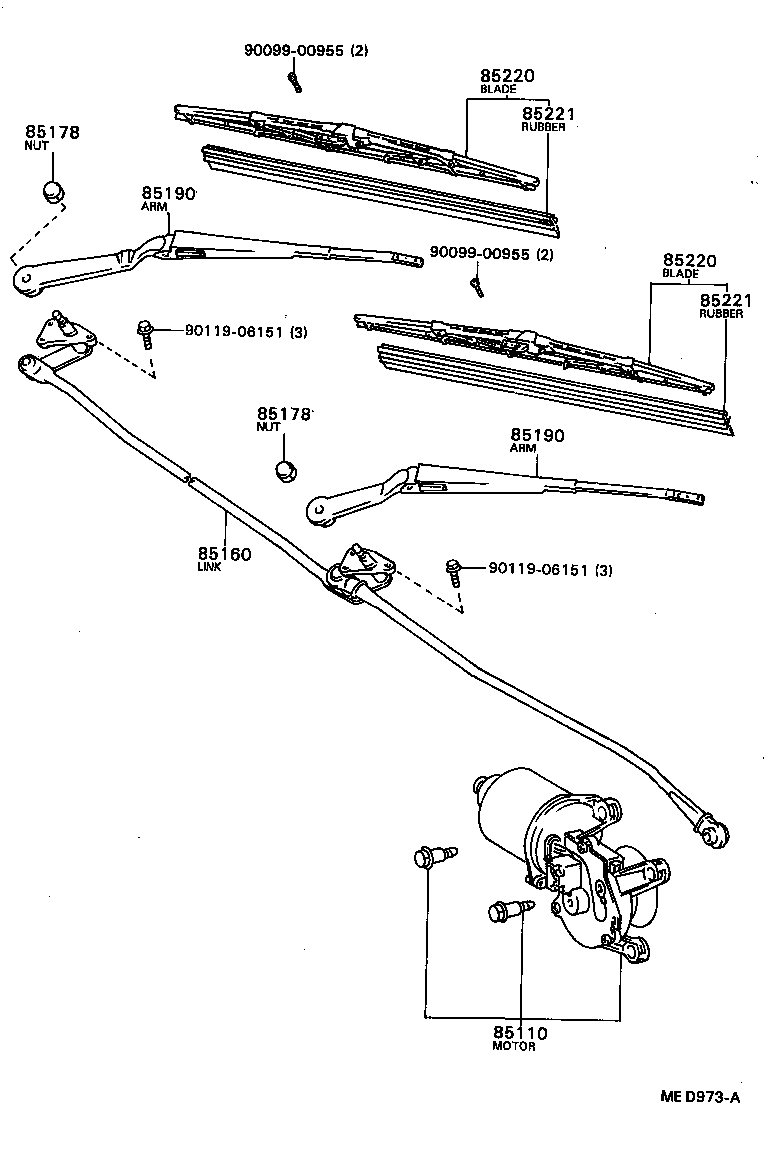 85110-20190 MOTOR ASSY, WINDSHIELD WIPER product image