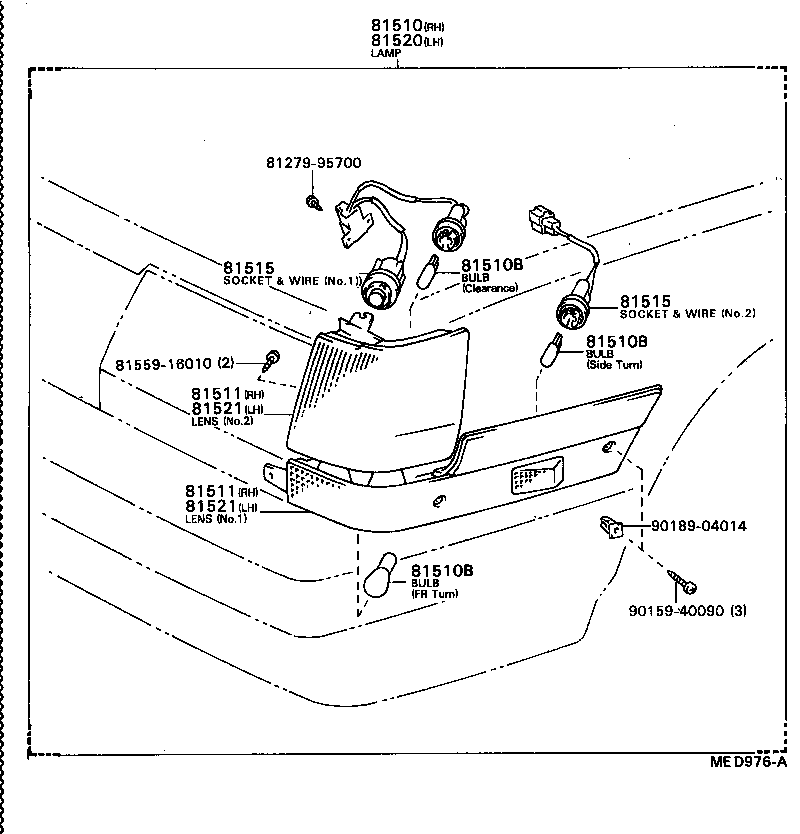 81516-20290 WIRE SUB-ASSY, FRONT TURN SIGNAL LAMP BODY product image