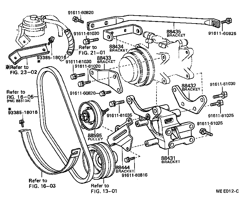 88433-25010 BRACKET, COMPRESSOR MOUNTING, NO.5 product image