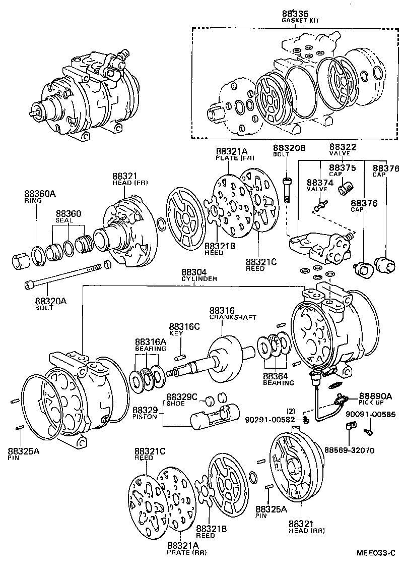 88437-12250 BRACKET, COMPRESSOR MOUNTING, NO.7 product image