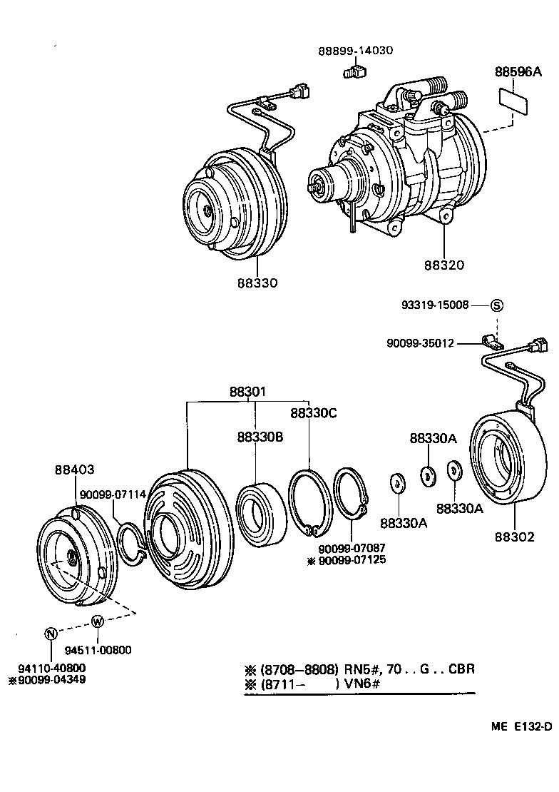 Toyota 88320-35170 COMPRESSOR ASSY, COOLER