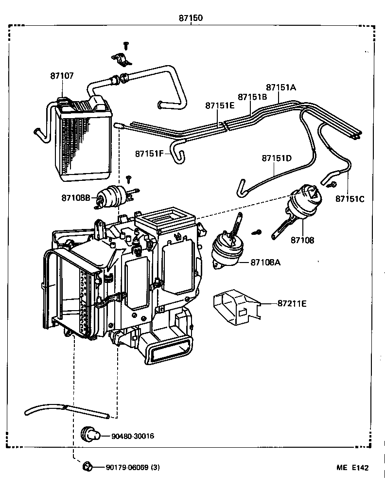 87107-30360 UNIT SUB-ASSY, HEATER RADIATOR product image
