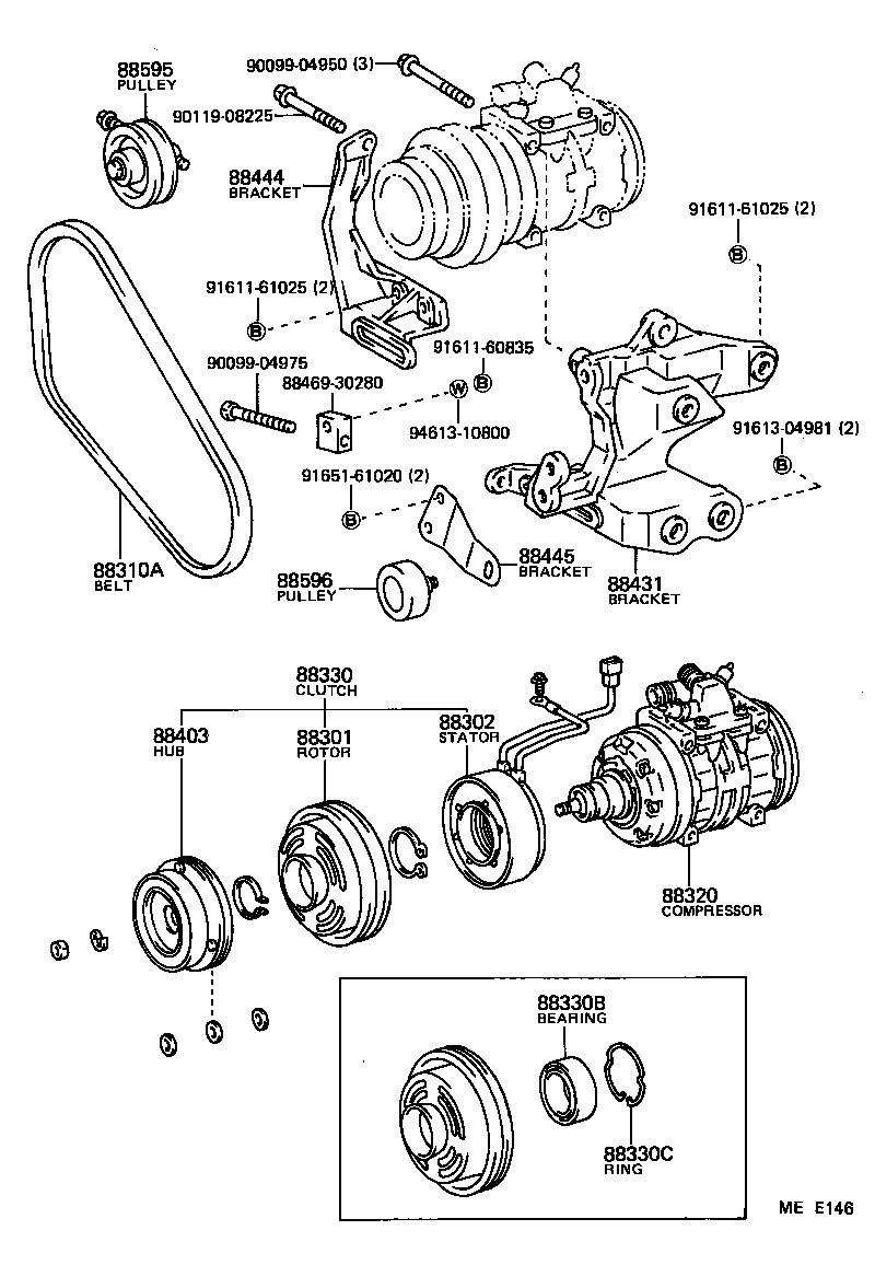 88434-25010 BRACKET, COMPRESSOR MOUNTING, NO.2 product image