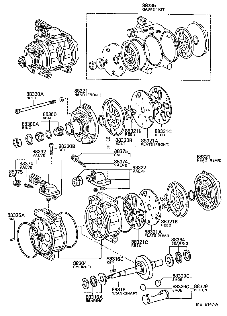 88320-30340 COMPRESSOR ASSY, COOLER product image