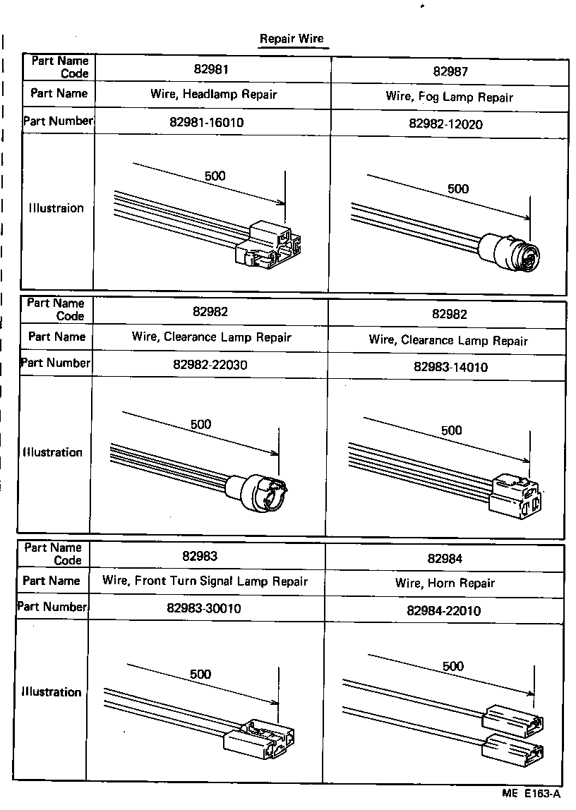 82112-30220 WIRE, ENGINE ROOM, NO.3 product image