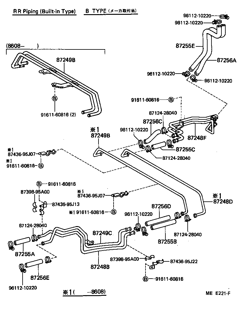 87207-95J22 PIPE SUB-ASSY, HEATER WATER, B product image